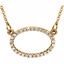 85867:100:P 14kt Yellow 1/6 CTW Diamond Horizontal Oval 16" Necklace
