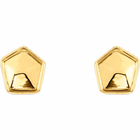 85886:103:P 14kt Rose Geometric Earrings