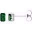 1922:108:P 14kt White Chatham® Created Emerald Earrings