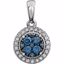 651469:60000:P 14kt White 3/8 CTW Diamond Blue & White Halo Pendant