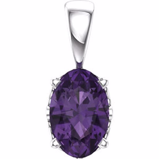 85859:102:P 14kt White Amethyst Pendant