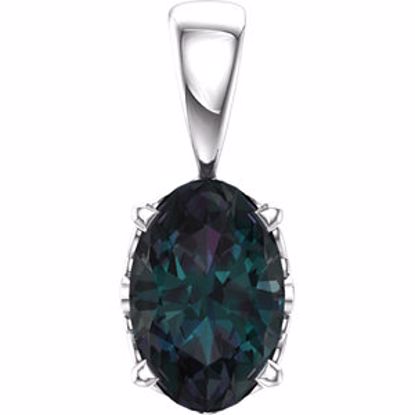 85859:110:P 14kt White Chatham® Created Alexandrite Pendant
