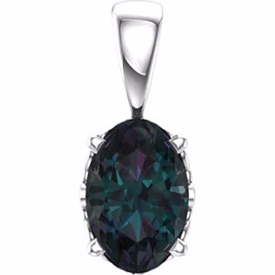 85859:110:P 14kt White Chatham® Created Alexandrite Pendant