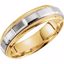51261:111:P 14kt Yellow & White 6mm Grooved Milgrain Band Size 11