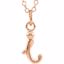 85899:1060:P 14kt Rose Letter "I" Lowercase Script Initial Necklace