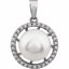 651492:100:P 14kt White 9.5-10mm Freshwater Pearl & 1/6 CTW Diamond Pendant
