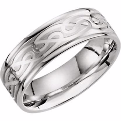 51276:110:P 14kt White 7mm Celtic-Inspired Infinity Pattern Band Size 10