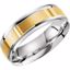 51288:115:P 10kt Yellow & White 6.5mm Lightweight Grooved Band Size 15