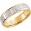 51265:113:P 14kt Yellow/White 6mm Grooved Band 13 