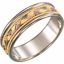 51295:1085:P 14kt Tri-Color 6mm Hand-Woven Milgrain Band Size 8.5