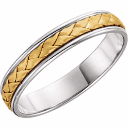 51294:1065:P 14kt White & Yellow 4mm Hand-Woven Band Size 6.5