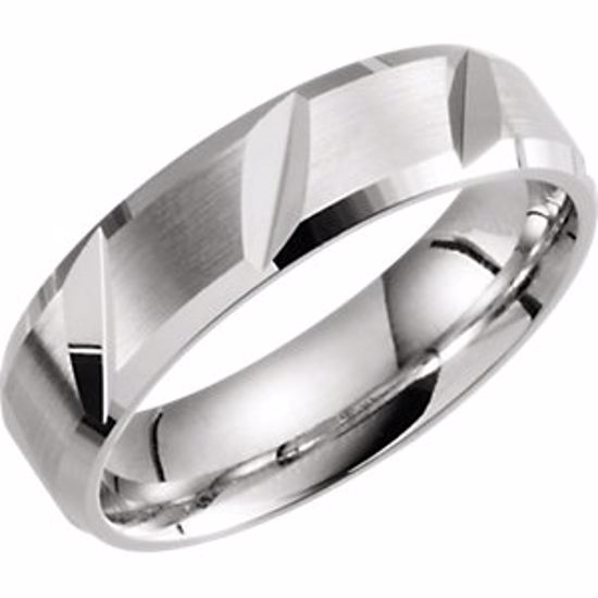51270:107:P 14kt White 6mm Grooved Band Size 7
