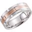 51268:2075:P 14kt Rose & 14kt White 7mm Grooved Band Size 7.5