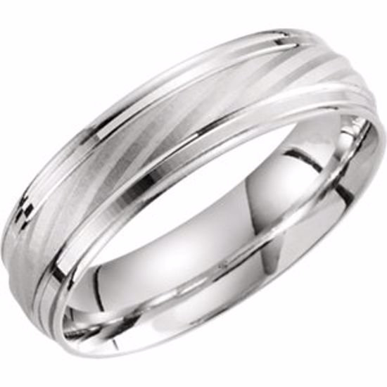 51274:110:P 14kt White 6mm Grooved Band Size 10
