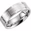 51268:1085:P 14kt White 7mm Grooved Band Size 8.5