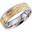 51263:1095:P 14kt White & Yellow 6mm Patterned Band Size 9.5