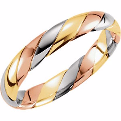 51293:110:P 14kt Tri-Color 4mm Hand-Woven Band Size 10