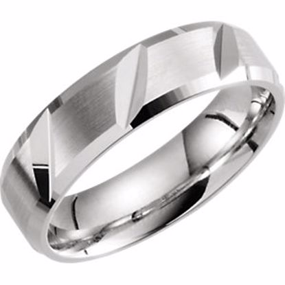 51270:111:P 14kt White 6mm Grooved Band Size 11