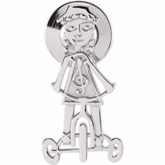 85944:1002:P 14kt White Little Red Tricycle Lapel Pin