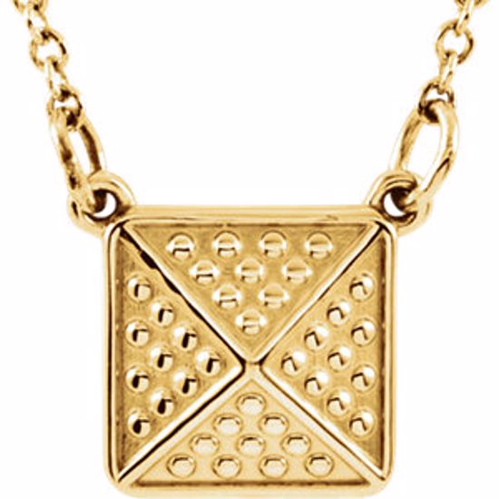 85933:101:P 14kt Yellow Granulated Design 18" Necklace