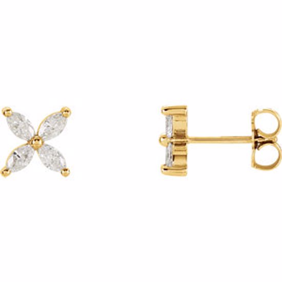 85940:104:P 14kt Yellow 5/8 CTW Diamond Earrings