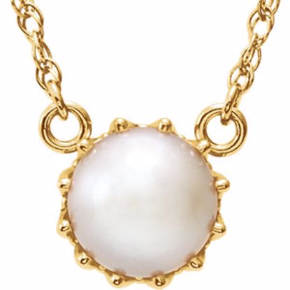 85891:100:P 14kt Yellow Freshwater Cultured Pearl 18" Necklace