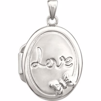 28930:1000:P Sterling Silver Oval Love Locket