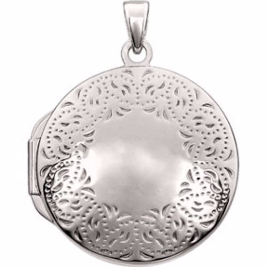 28935:1000:P 14kt White Round Locket