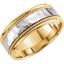 51296:207:P 14kt Yellow & White 8mm Hammered Hand-Woven Band Size 7