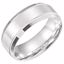 51287:2075:P 10kt White 8mm Lightweight Beveled Band Size 7.5
