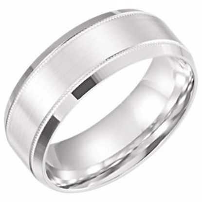 51287:209:P 10kt White 8mm Lightweight Beveled Band Size 9