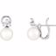 82479:100:P 14kt White Freshwater Cultured Pearl & 3/8 CTW Diamond Earrings