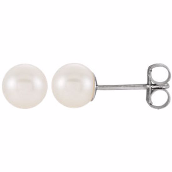 1608:100:P 14kt White 5-5.5mm Freshwater Cultured Pearl Earrings
