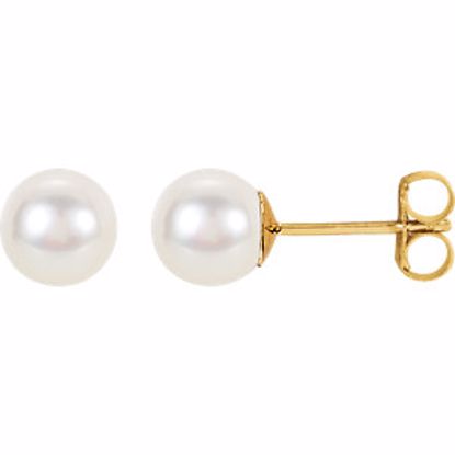 1614:101:P 14kt Yellow 8-8.5mm Freshwater Pearl Earrings