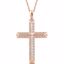 651389:114:P 14kt Rose 1 CTW Diamond Cross Pendant