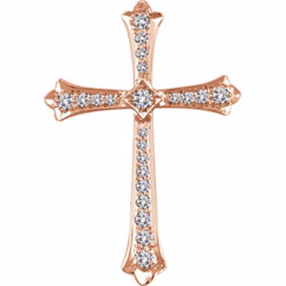 651390:1105:P 14kt Rose 1/3 CTW Diamond Cross Pendant
