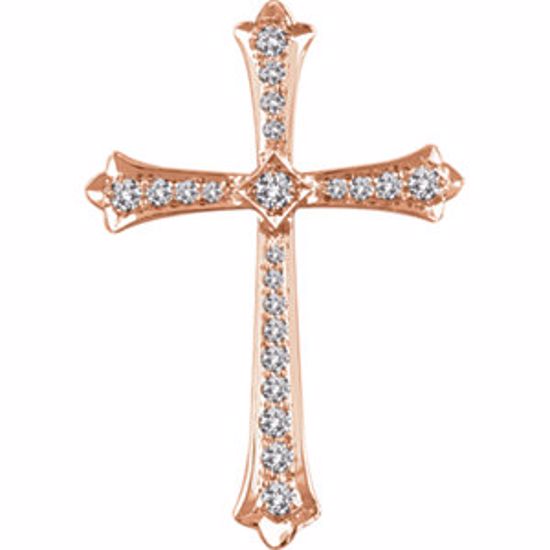 651390:1105:P 14kt Rose 1/3 CTW Diamond Cross Pendant