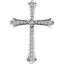 651390:110:P 14kt White 3/4 CTW Diamond Cross Pendant