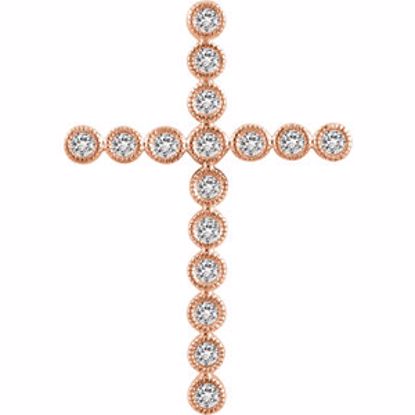651393:108:P 14kt Rose 1/2 CTW Diamond Cross Pendant