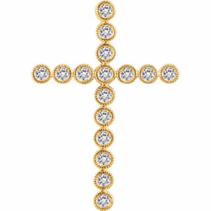 651393:109:P 14kt Yellow 3/4 CTW Diamond Cross Pendant