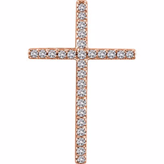 651394:105:P 14kt Rose 1/3 CTW Diamond Cross Pendant
