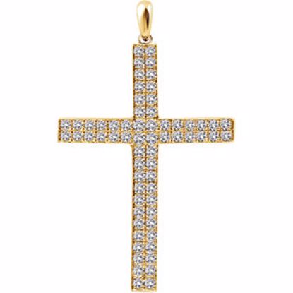 651396:112:P 14kt Yellow 1 CTW Diamond Cross Pendant
