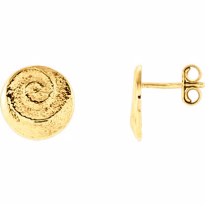 85990:1001:P 14kt Yellow 12mm Swirl Stud Earrings