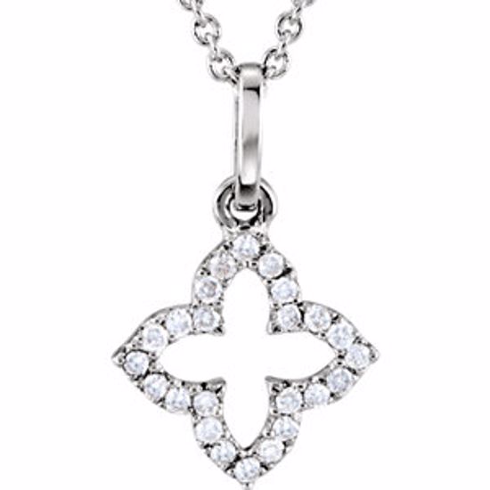 650234:601:P 14kt White .07 CTW Petite Diamond Cross 16" Necklace