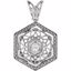 651493:60002:P 14kt White .03 CT Diamond Filigree Pendant