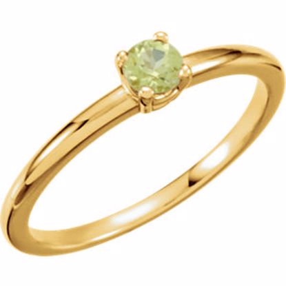 19399:114:P 14kt Yellow Peridot "August" Youth Birthstone Ring