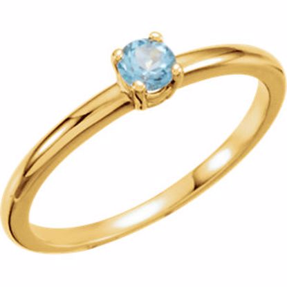 19399:122:P 14kt Yellow Swiss Blue Topaz "December" Youth Birthstone Ring