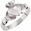 51320:104:P Platinum 7.5mm Claddagh Ring Size 7