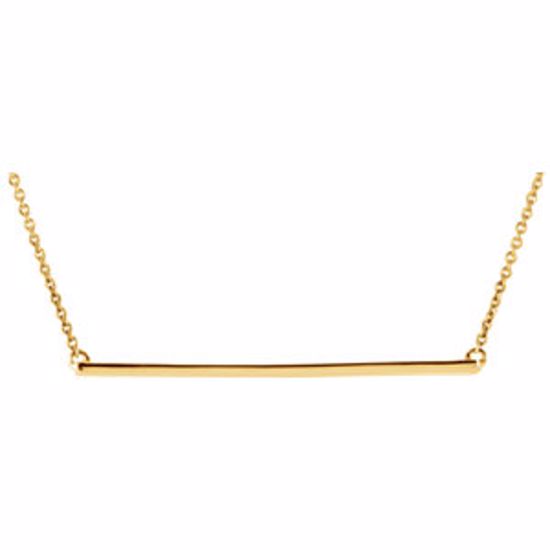 86048:1000:P 14kt Yellow Bar 16-18" Necklace