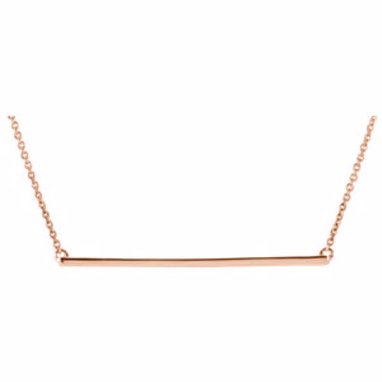 86048:1002:P 14kt Rose Bar 18" Necklace